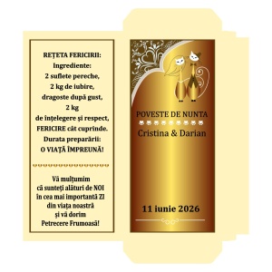 Marturii Nunta Ciocolata Pisici Gold