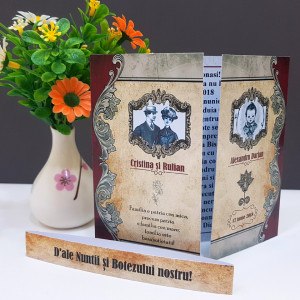 Invitatie 2 in 1 Nunta-Botez Regal NB7 - Img 3