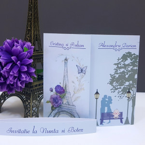 Invitatie 2 in 1 Nunta-Botez Regal NB9 - Img 3
