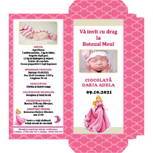 Invitatie Botez Cutie de Ciocolata Aurora 1