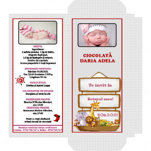 Invitatie Botez Cutie de Ciocolata ZOO F1