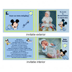 Invitatie Botez Dubla Mickey Mouse 3 - Img 3