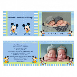 Invitatie Gemeni Dubla 2-Mickey Var 1 - Img 3