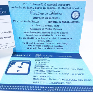 Invitatie Nunta BBS3 Pasaport in DOI Albastru - Img 4