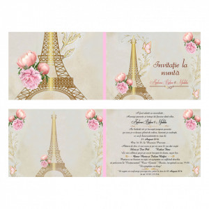 Invitatie Nunta Paris In Gold - Img 4