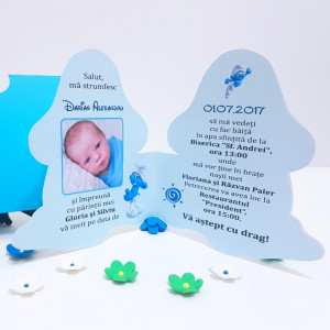 Invitatii Botez Contur Strumf 8 - Img 5