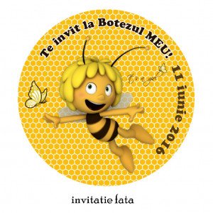 Invitatii Botez Rotunde Albinuta Maya