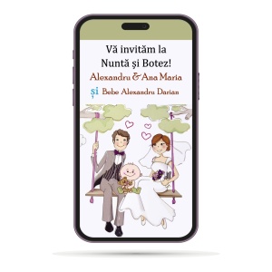 Invitatii Electronice 2 IN 1 Nunta si Botez - Regal NB1