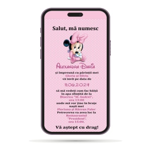 Invitatii Electronice Botez Fetite - Minnie Mouse - Img 4