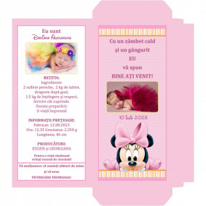 Marturii Botez Cutie de Ciocolata Minnie Mouse 1