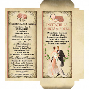 Invitatie 2 in 1 Nunta-Botez Ciocolata 7