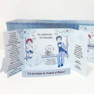 Invitatie 2 in 1 Nunta-Botez Regal NB12 - Img 5