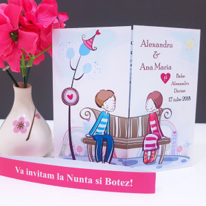 Invitatie 2 in 1 Nunta-Botez Regal NB2 - Img 3