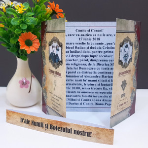 Invitatie 2 in 1 Nunta-Botez Regal NB7 - Img 4
