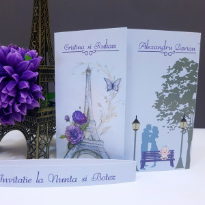 Invitatie 2 in 1 Nunta-Botez Regal NB9 - Img 4