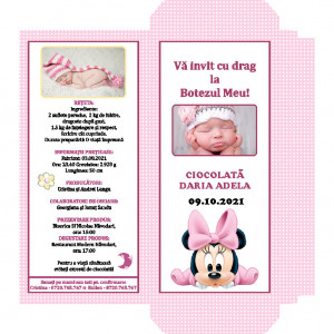 Invitatie Botez Cutie de Ciocolata Minnie Mouse 3