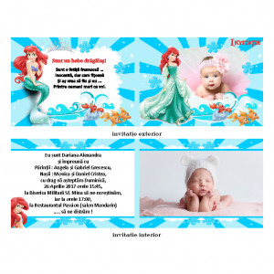 Invitatie Botez Dubla Ariel Blue