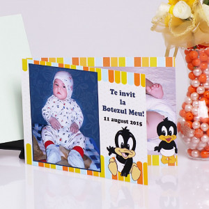 Invitatie Botez Dubla Baby Duffy Duck - Img 2