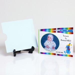 Invitatie Botez Dubla Creioane Colorate - Img 3