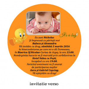 Invitatie Botez Rotunda Tweety - Img 3