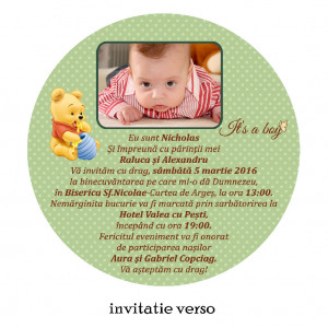 Invitatie Botez Rotunda Winnie the Pooh - Img 2