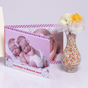 Invitatie Gemeni Dubla 2-Bebeluse Var 1 - Img 2