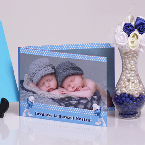 Invitatie Gemeni Dubla 2-Strumfi Var 1 - Img 2