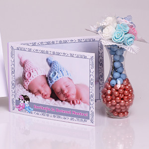 Invitatie Gemeni Dubla Bebelus-Bebelusa Var 3 - Img 2