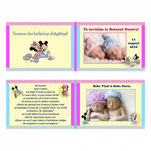 Invitatie Gemeni Dubla Mickey-Minnie Var 1 - Img 4