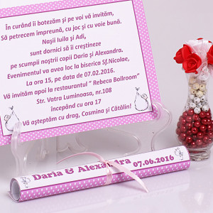 Invitatie Gemeni Papirus 2-Bebeluse Var 2 - Img 3
