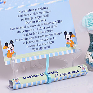 Invitatie Gemeni Papirus 2-Mickey Var 1 - Img 3