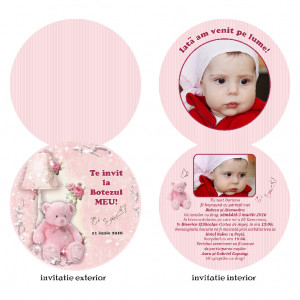 Invitatii Botez Rotunda Dubla Ursulet