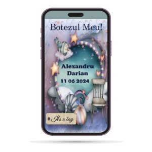 Invitatii Electronice Botez Baieti - Poveste Nocturna