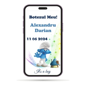 Invitatii Electronice Botez Baieti - Strumf
