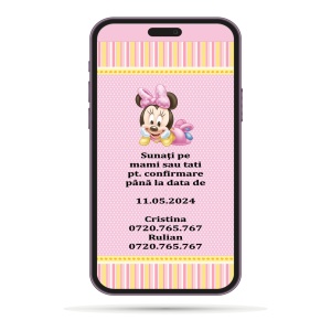 Invitatii Electronice Botez Fetite - Minnie Mouse - Img 5