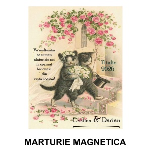 Magnet cu Plic Poveste Vintage Cats - Img 2