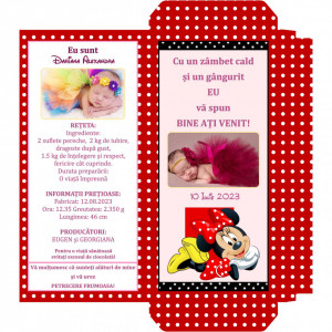 Marturii Botez Cutie de Ciocolata Minnie Mouse 7