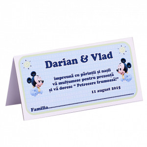 Plic Botez Gemeni 2 Mickey Mouse Var 2