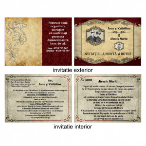 Invitatie 2 in 1 Nunta-Botez Dublu 12