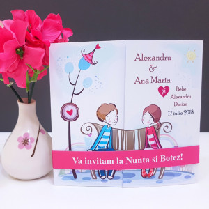 Invitatie 2 in 1 Nunta-Botez Regal NB2 - Img 4