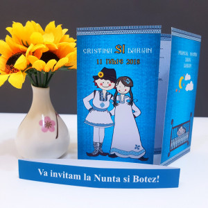 Invitatie 2 in 1 Nunta-Botez Regal NB5 - Img 4