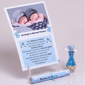 Invitatie Gemeni Papirus 2-Strumfi Var 2 - Img 2