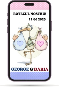 Invitatii Electronice Botez Gemeni - 2 Bebelusi 3