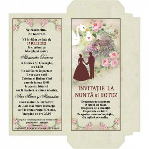 Invitatie 2 in 1 Nunta-Botez Ciocolata 3