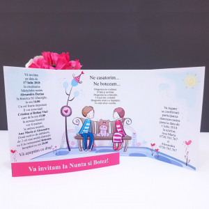 Invitatie 2 in 1 Nunta-Botez Regal NB2 - Img 5