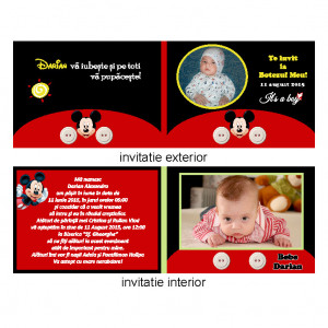 Invitatie Botez Dubla Mickey Mouse 4 - Img 3