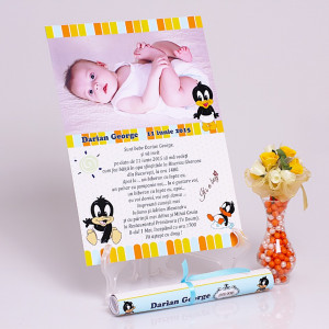 Invitatie Botez Papirus Duffy Duck - Img 2