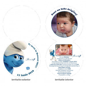 Invitatie Botez Rotunda Dubla Strumf 1
