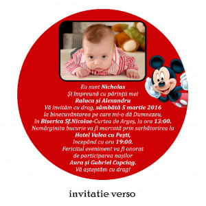 Invitatie Botez Rotunda Mickey Mouse 2 - Img 2