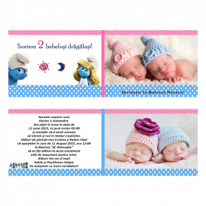 Invitatie Gemeni Dubla Strumf-Strumfita - Img 4